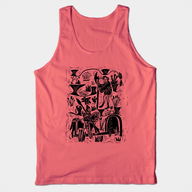 Sir Gawain and the Green Knight (Black Ink Version) Tank Top by LaForma